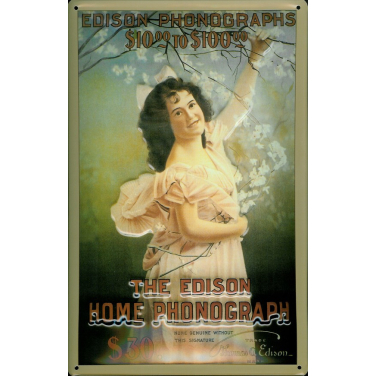 Edison Phonograph - Lady-(20 x 30cm)