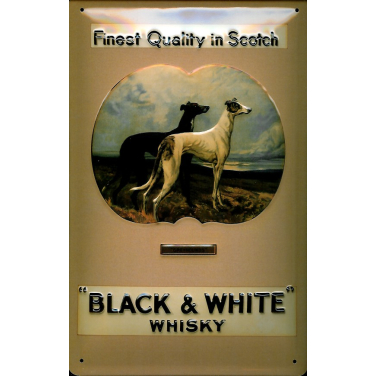Black &amp; White Whiskey-Greyhounds-(20x30cm)