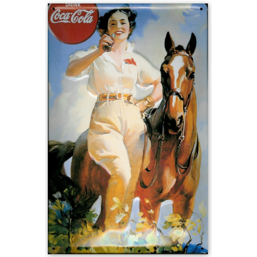 Coca-Cola Girl with horse-(20x30cm)