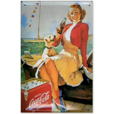 Coca-Cola Girl and dog-(20x30cm)