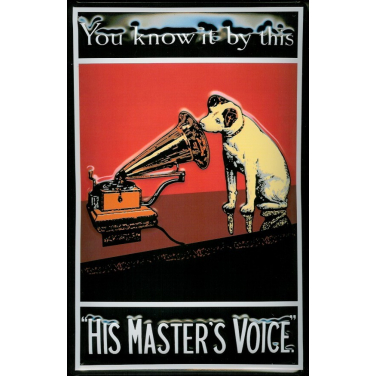 His Masters Voice red-(20 x 30cm)